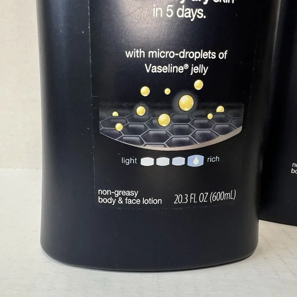 2 Vaseline Men Healing Moisture Unscented Body Face Lotion 20.3 Fl Oz New